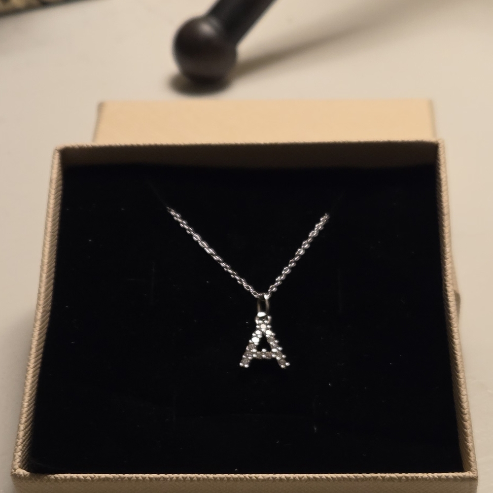 Silver 925 Initial 'A' Pendant Necklace